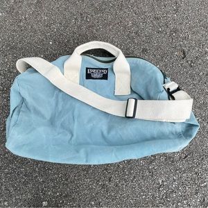 Medium large size lands end duffel bag Vtg USA made blue